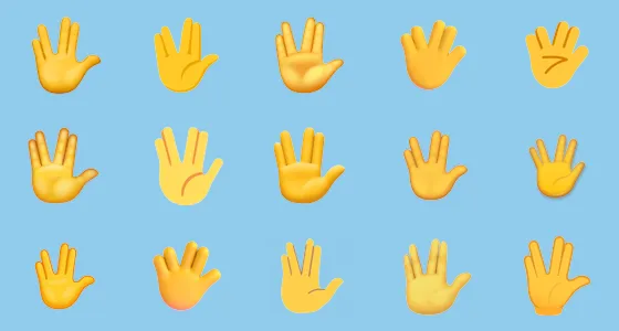 ๐ Raised Hand With Part Between Middle And Ring Fingers Emoji